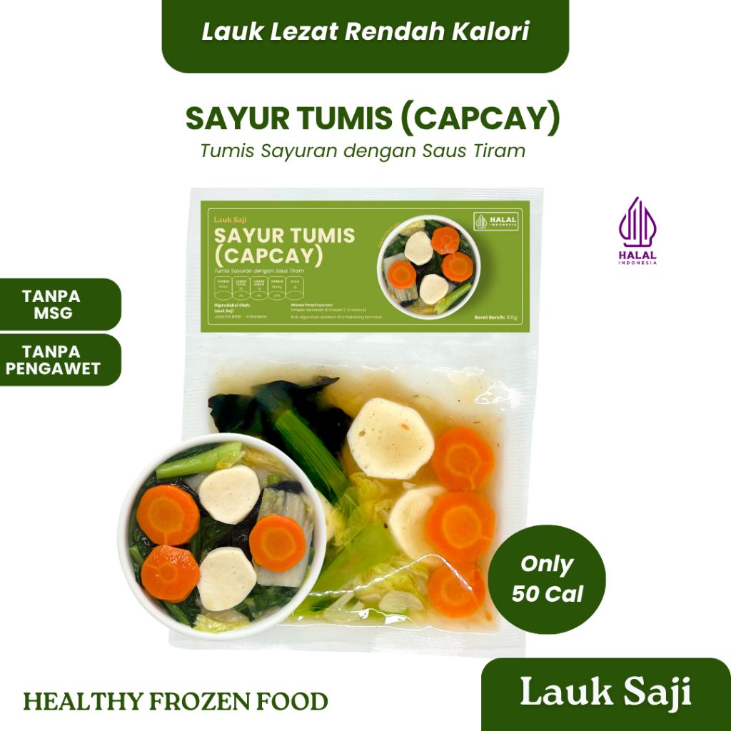 

Sayur Campur Tumis (Capcay) – Lauk Siap Saji | Rendah Kalori | Tinggi Protein | Frozen Food Diet