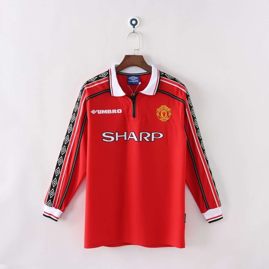 jersey retro mu 1999-2000 treble winners long sleeve
