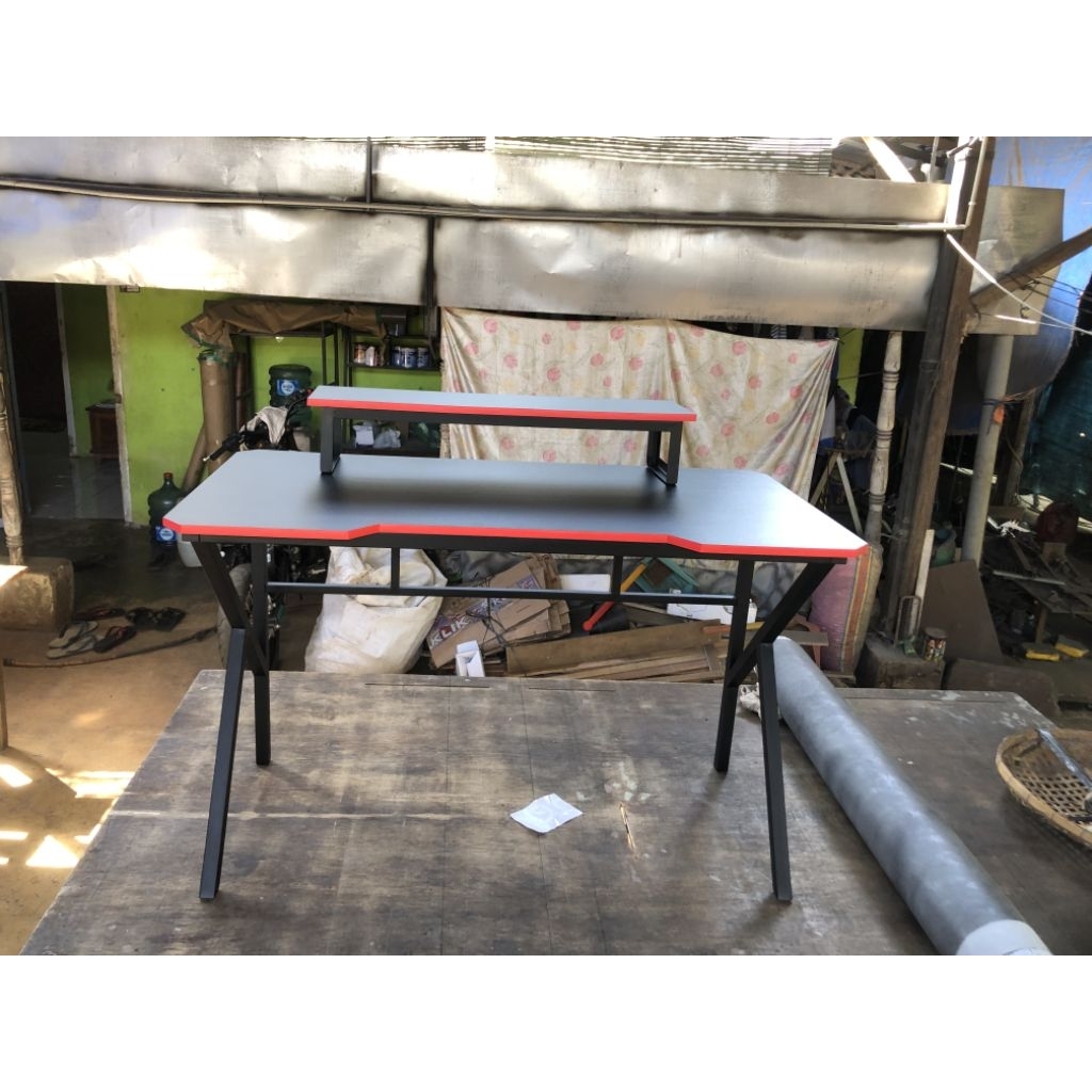 Jeparaindo - R01AB  Meja Gaming + Stand Monitor - Meja Komputer - Meja Kantor- Meja Kerja - Meja Bel