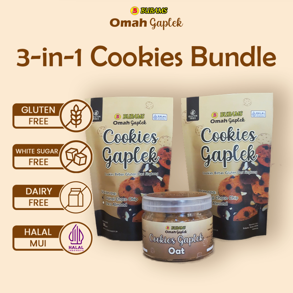 

(Paket Hemat) Bubams 3in1 Cookies Bundle Gluten Free