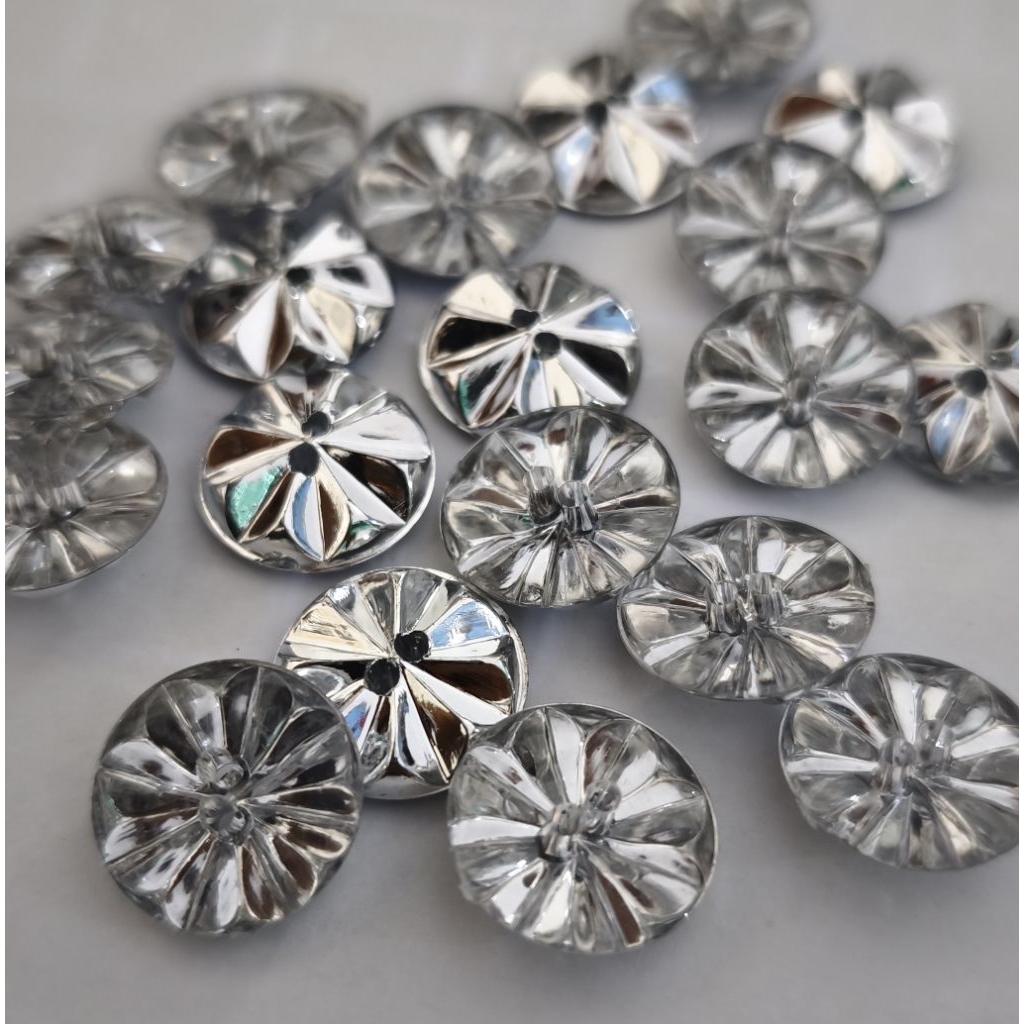 Kancing Baju  Diy Bening Kancing Bening Hias Bunga Kancing Kristal Bunga 1,8 Cm 50 Pcs