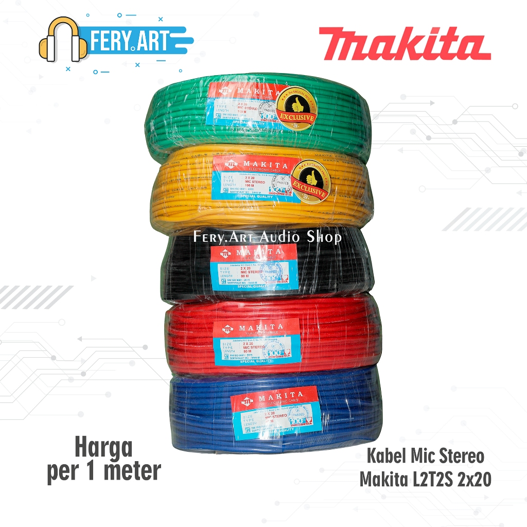 Kabel mic microphone L2T2S Stereo MAKITA ecer Meteran