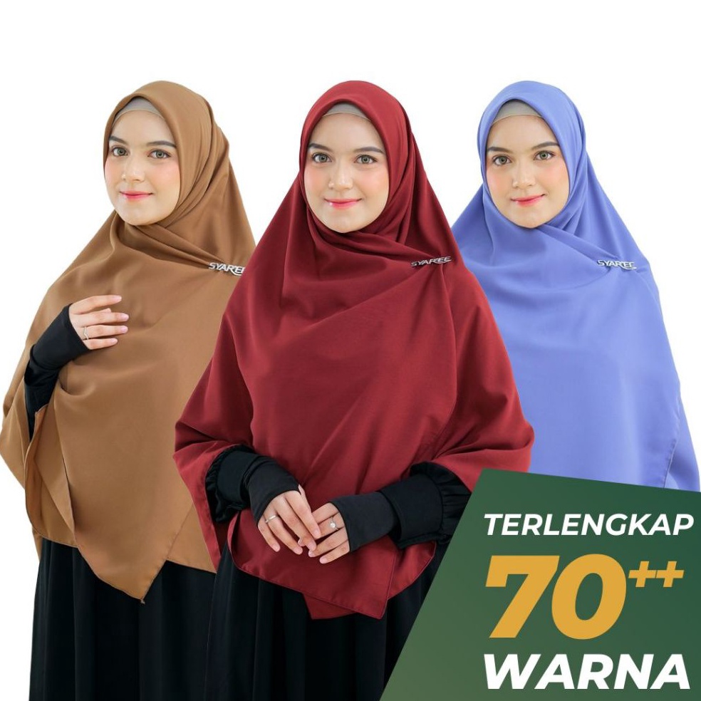 KODE Q77C Alifa 13  BEST SELLER ORIGINAL Jilbab Segi Empat Syari 13 Jumbo Polos Wolfis Syaree Fashio