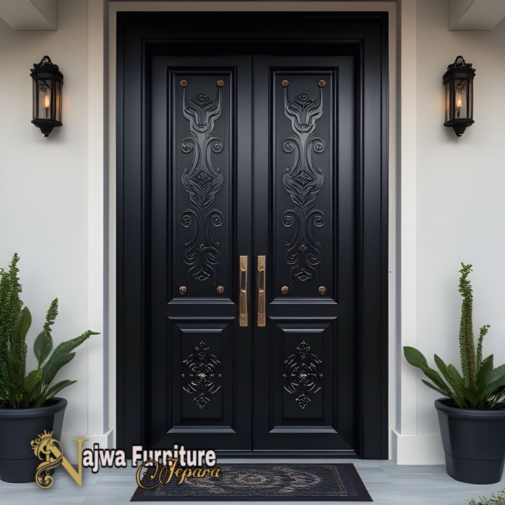 PINTU RUMAH KAYU JATI PINTU UTAMA PINTU RUMAH CLASSIC MODERN