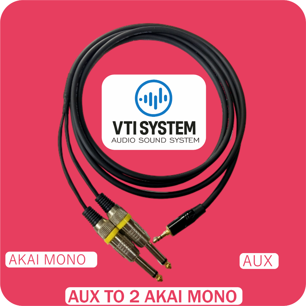 Kabel Audio AUX 3.5mm ke 2 Jack 6.5mm Mono Kabel Splitter