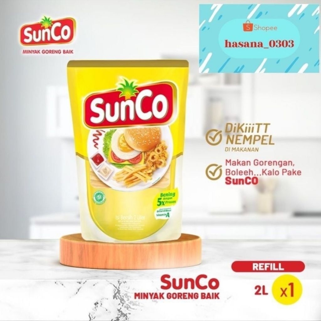 

SUNCO 2 LITER POUCH MINYAK GORENG kemasan 2liter 2l 2 L 2ltr