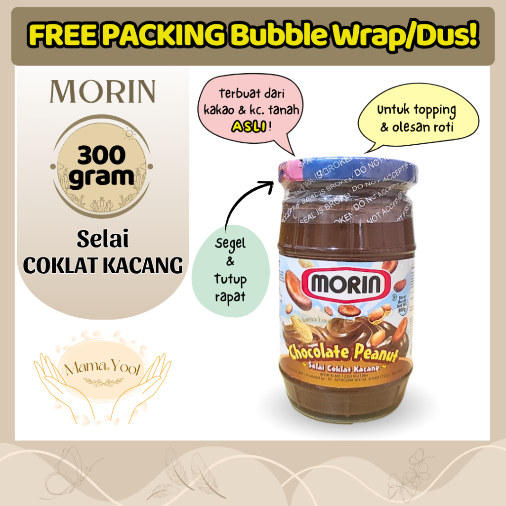 

MAMA.YOOL - Morin Chocolate Peanut 300 gram FREE PACKING / Topping Selai Coklat Kacang Morin