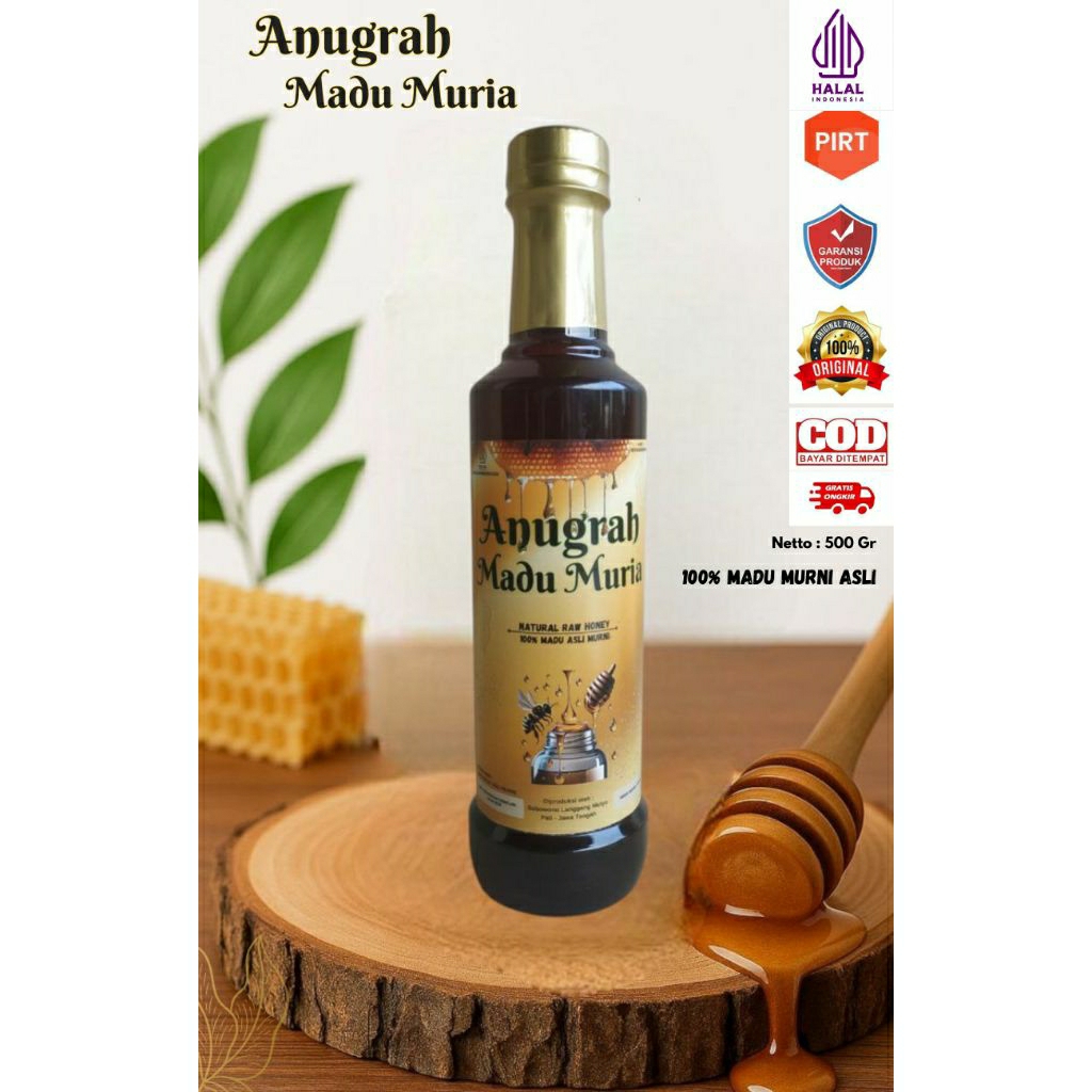 

Madu Asli Murni 500gr Original 100% Full Nektar Bunga Alami Pure Natural Raw Honey Super Premium