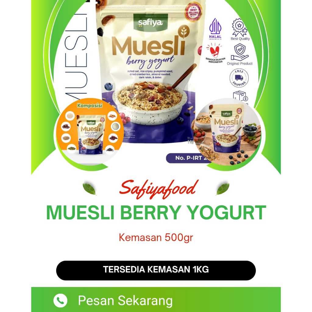 

Safiya Muesli Berry Yogurt 500gr Sereal With Almond Premium