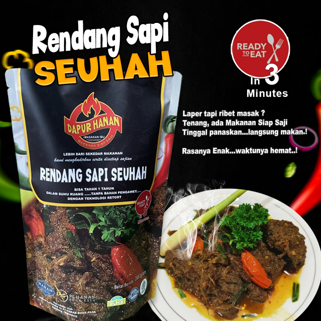 

Dapur Hanan Rendang Sapi Seuhah Makanan Siap Saji - 200 gram