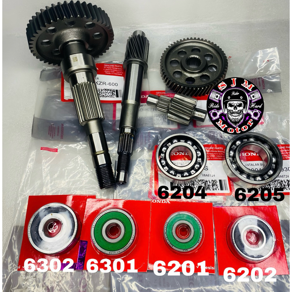 Paket Lengkap Gigi rasio KZR + Bearing Rasio Vario 125 Fi,Vario 125 Old,Vario 125 New,Pcx 125 Vario 