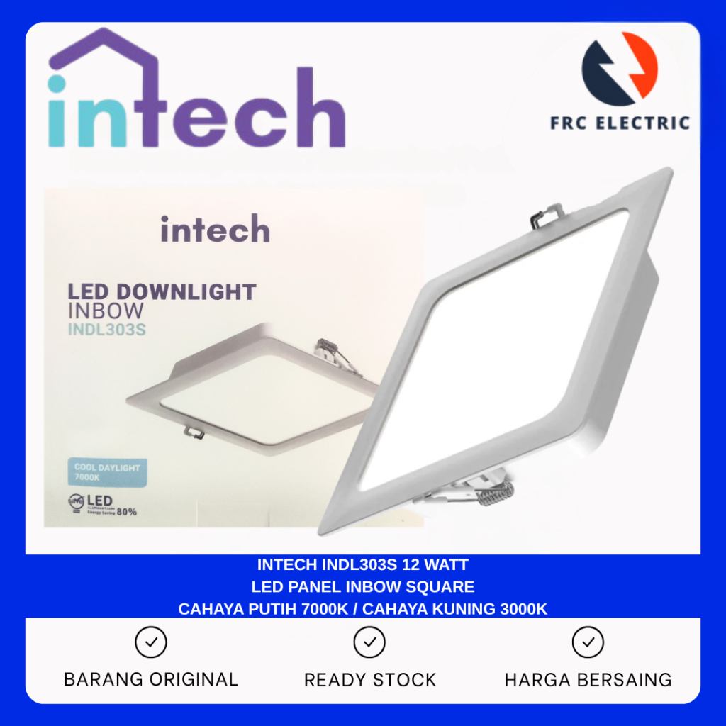 INTECH INDL303S 12 WATT - Lampu Downlight LED - Lampu Intech INDL303S 12 Watt - Lampu Plafon Kotak -