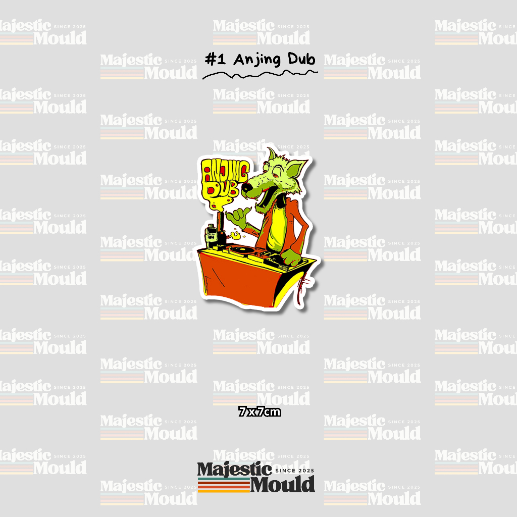 

#1Anjing Dub – Stiker Band Vinyl Glossy | Tahan Air & Luntur (Laptop/Helm/Tumbler/dan media lainnya)