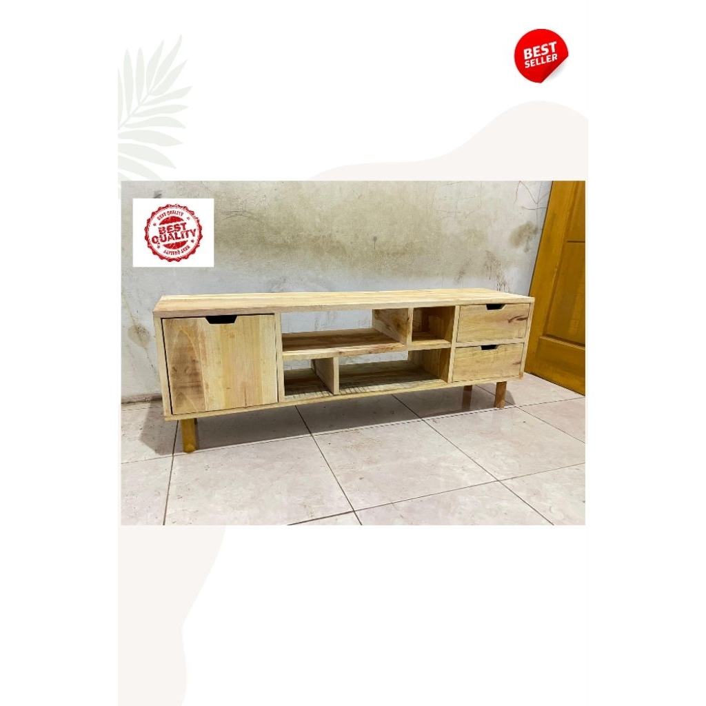 Ready stock meja tv minimalis kayu mahoni