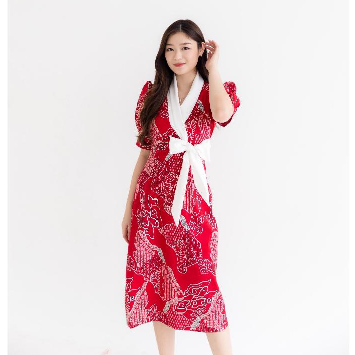 HERFIT KANAYA dress batik merah / 9519