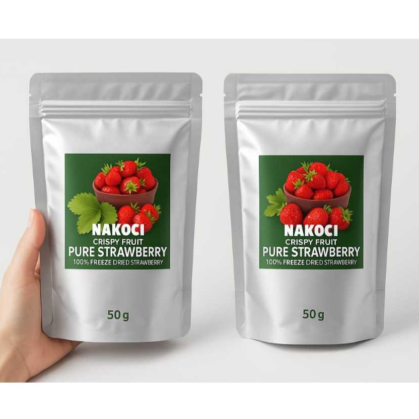 

LAGI VIRAL !!! Strawberry Kering Freeze Dried Utuh Premium Fresh Baru Crispy Original Sweet Taste / Cemilan Buah Sehat 50gr