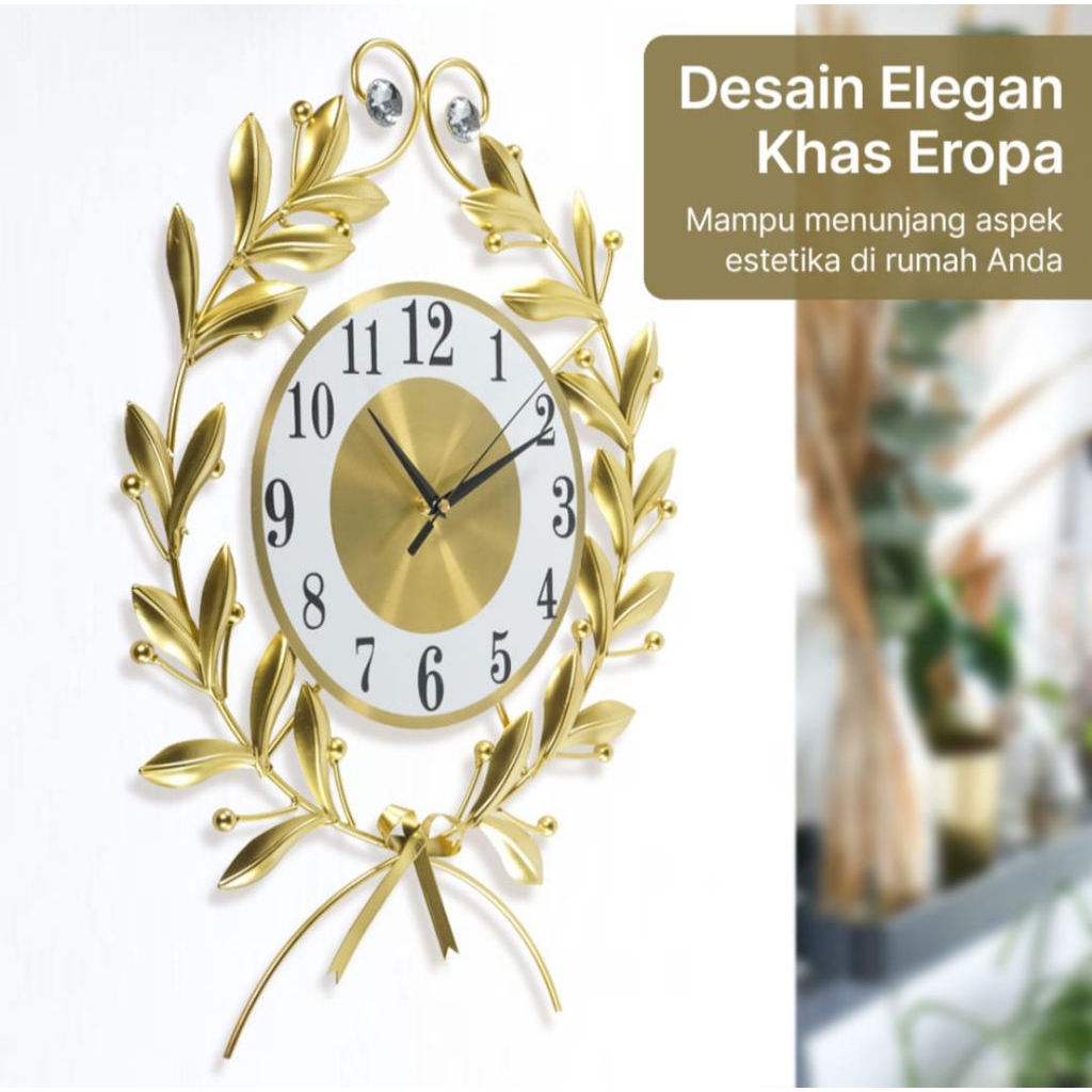 jam dinding jumbo mewah hiasan dinding ruang tamu Timbul Elegan