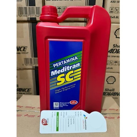 (Asli 100%) OLI MEDITRAN SC Min 15W-40 5Liter / 10Liter SNI /OLI MOBIL / MESIN DISEL /MEDITRAN SC /O