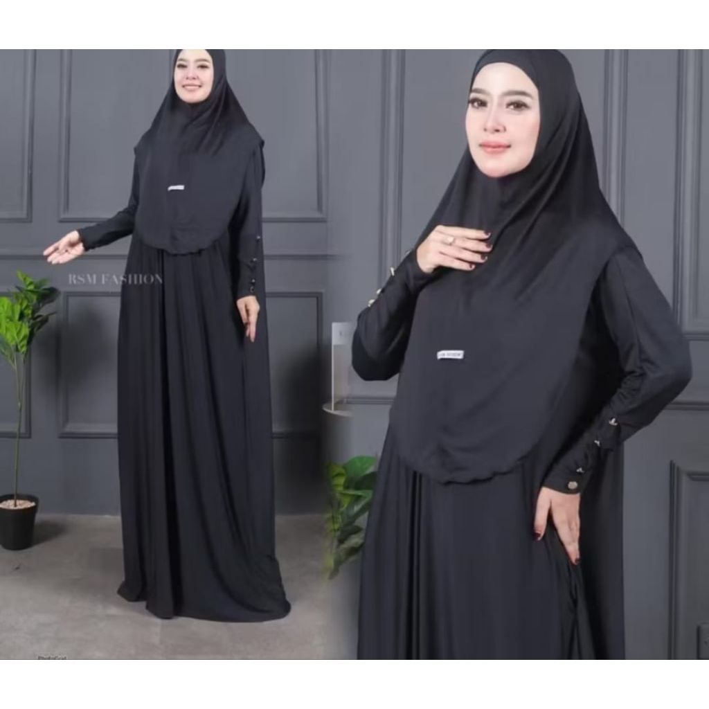 Gamis Jersey Wanita Abaya Mariam Set Hijab Jersey Premium Batwing Jumbo