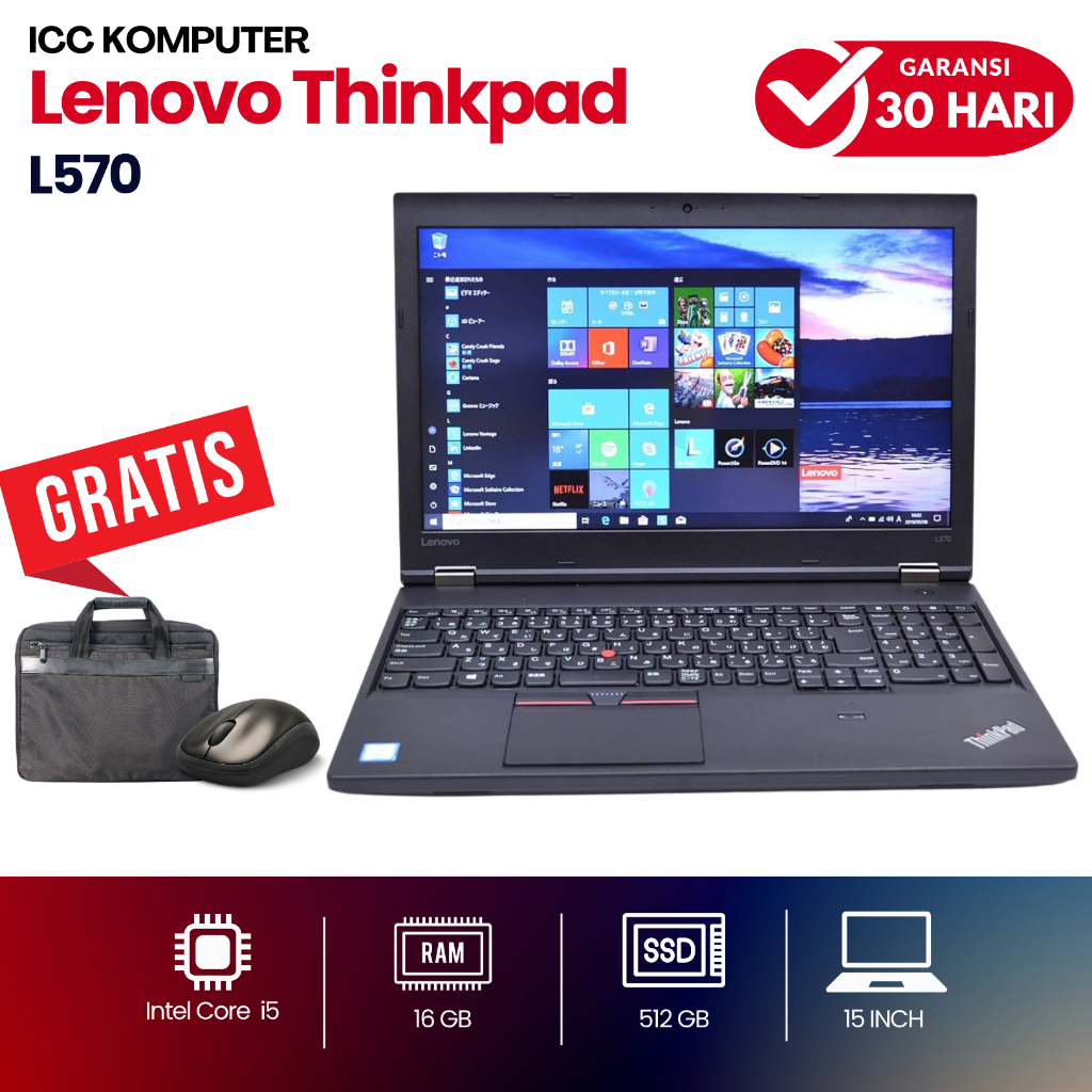 Lenovo Thinkpad L570 Core i5 Gen 7  - Laptop 15" - Second Murah Bergaransi