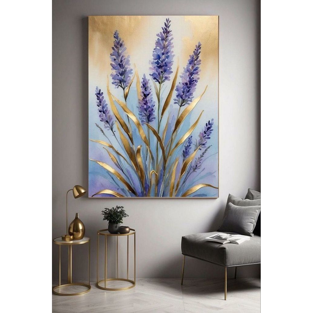 lukisan bunga aesthetic teksture hiasan dinding