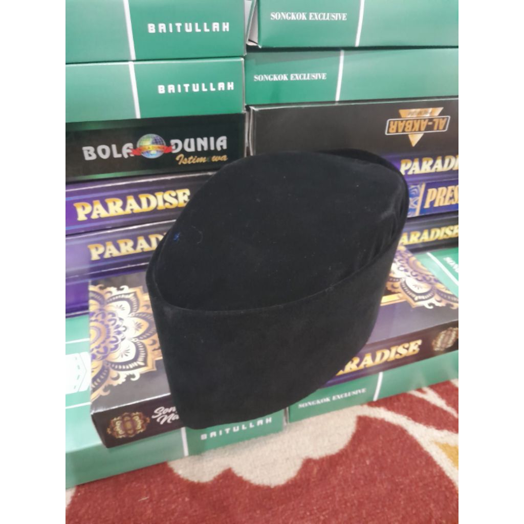 songkok peci kopyah susun hitam polos non AC