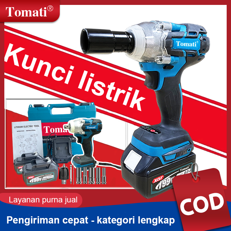 TOMATI CORDLESS IMPACT WRENCH impact baterai MESIN BOR UNTUK BAUT MOBIL impact Wrench Brushless