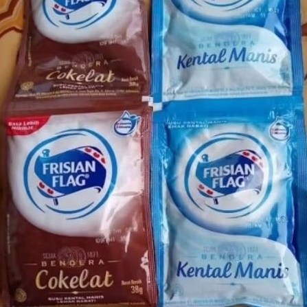 

susu kental manis frisian flag 38gram /1 renceng 6 sachet milk flag minuman lezat
