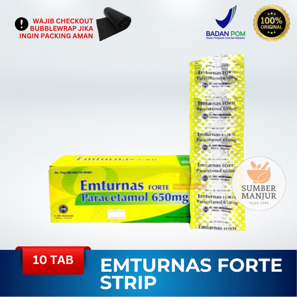 EMTURNAS FORTE 650 MG / OBAT NYERI, DEMAM, SAKIT KEPALA / STRIP 10'S