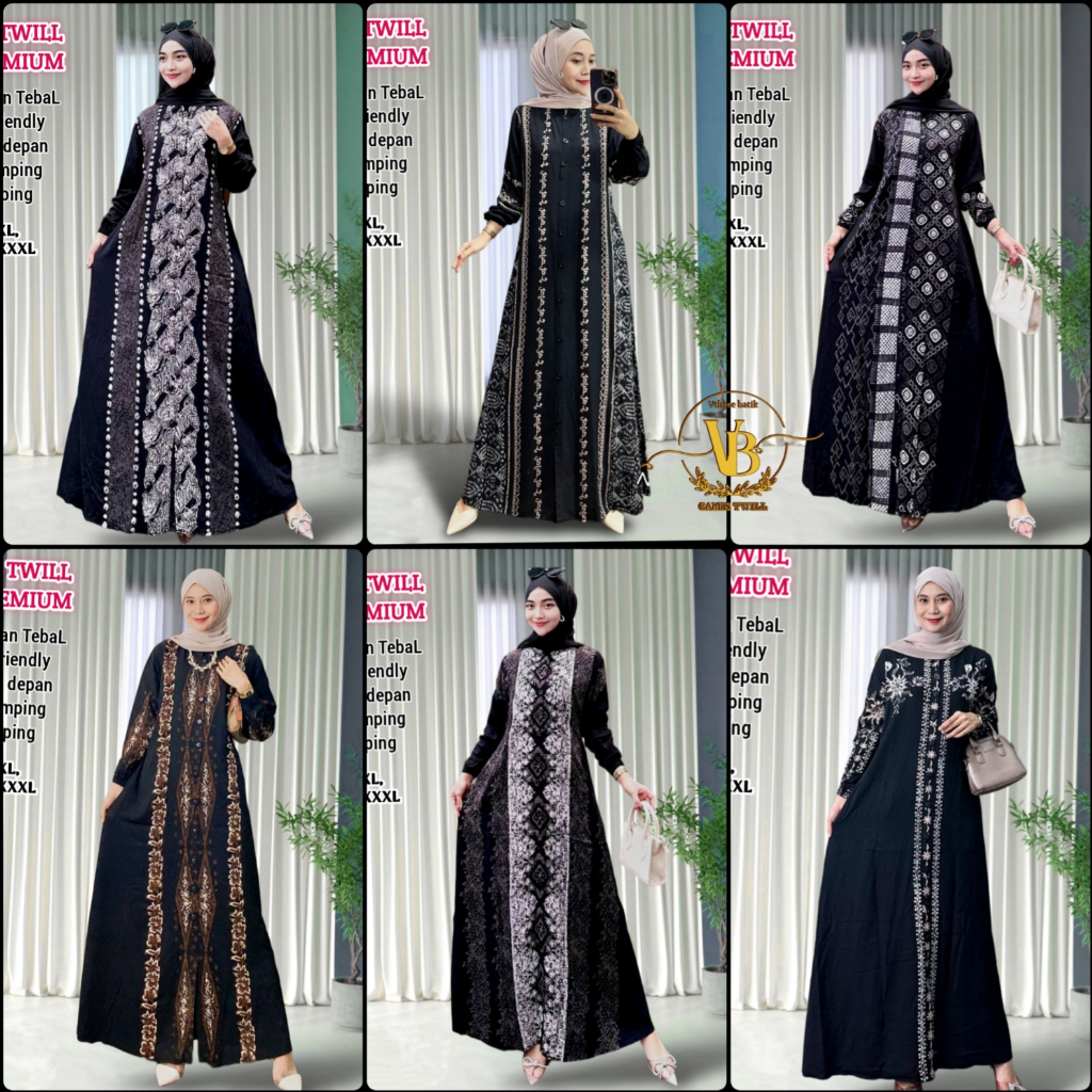 GAMIS TWILL ORIGINAL 100% PREMIUM - BEST SELLER - DRESS MUSLIM - GAMIS MUSLIM WANITA TERBARU - SERI 