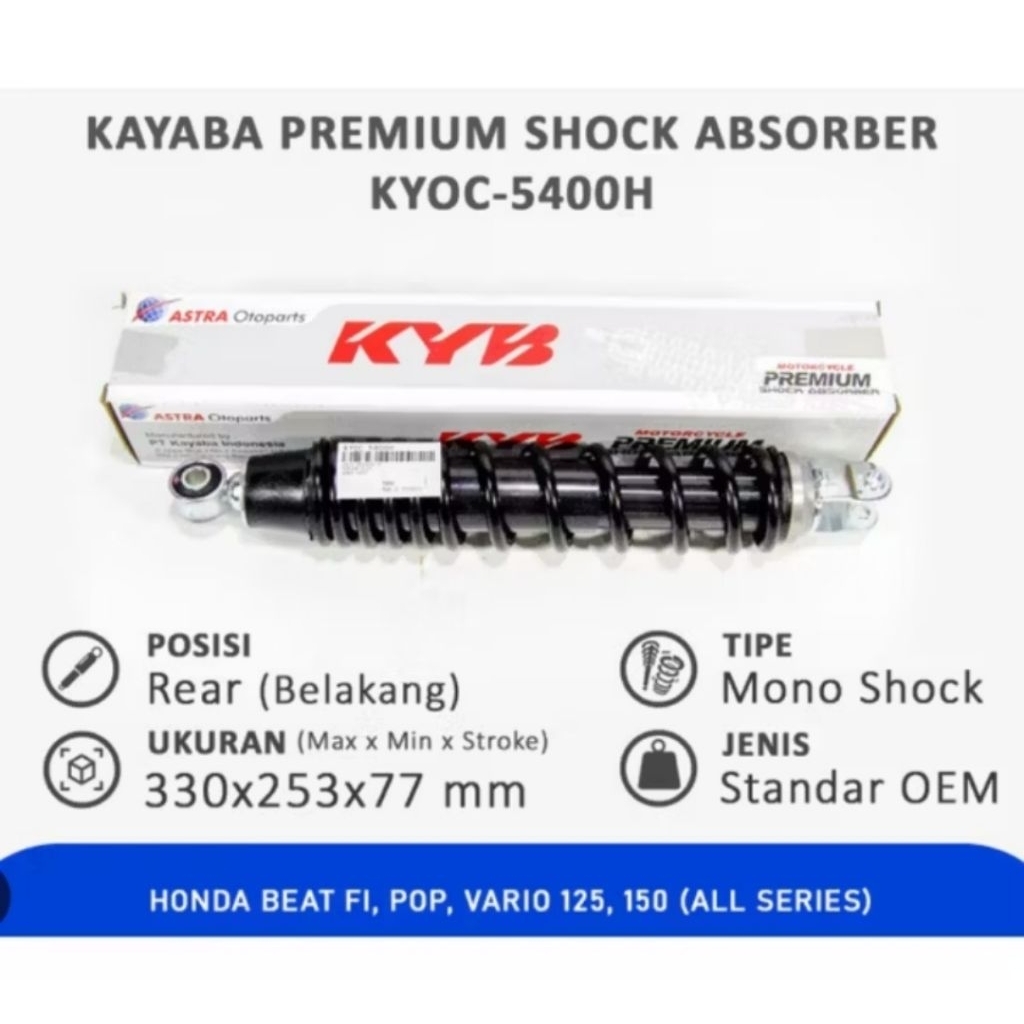 Kyb premium shock belakang kayaba untuk motor matic vario/300mm