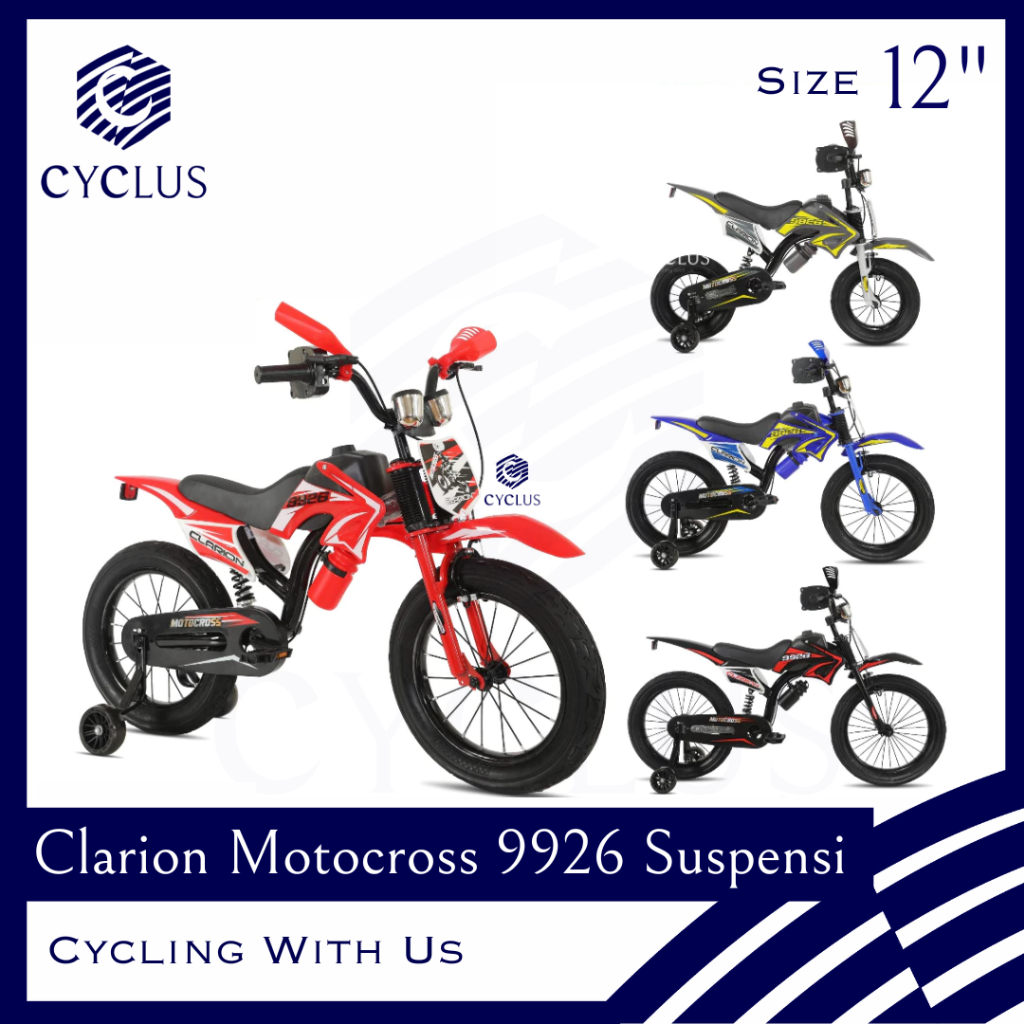 Sepeda BMX Anak Motocross BMX Trail GP Clarion 9925 9926 Suspensi 3.0 Ban Besar Kokoh Jumbo 12 Inch 