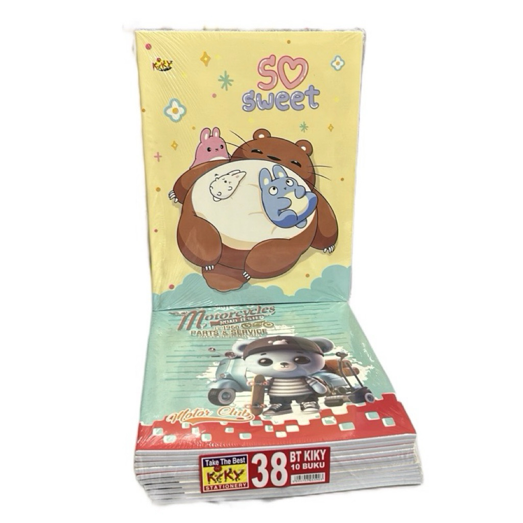 

(PAK) Buku Tulis KIKY 38 Lembar isi 10 Buku Polos / Warna