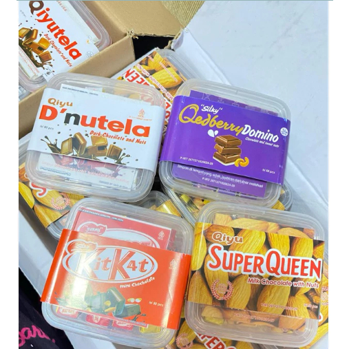 

COKLAT VIRAL!! Qedbury Domino, Super Queen, D'Nutela, KIT K4T isi (50 PCS)
