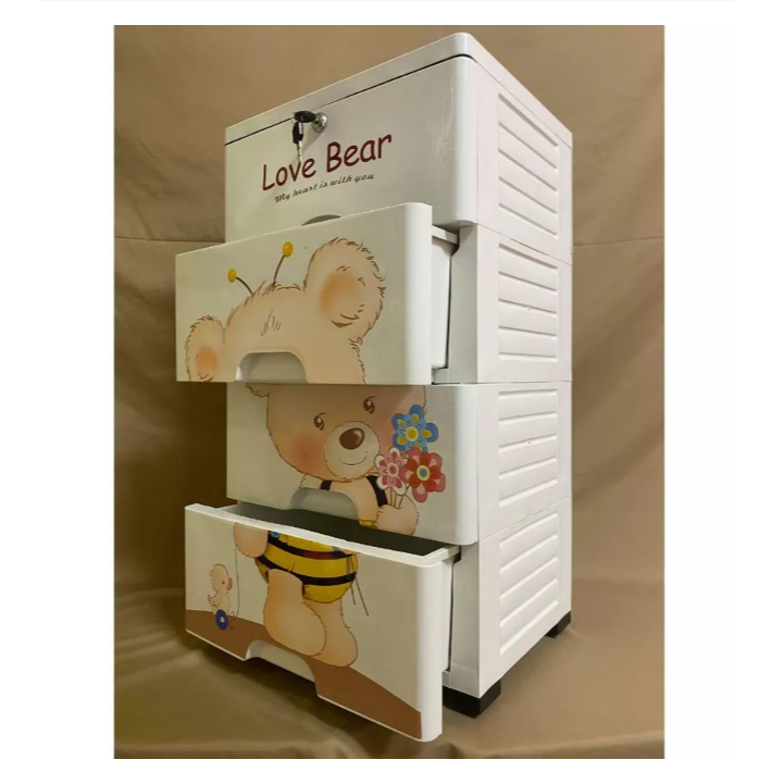 Lemari Pakaian Plastik Susun 4 Susun 5 Lemari plastik Babby Karakter Lucu