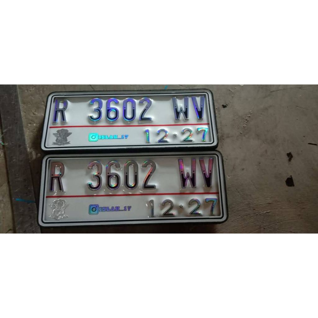 Plat nomor hologram super premium untuk kendaran montor mobil sepeda listrik