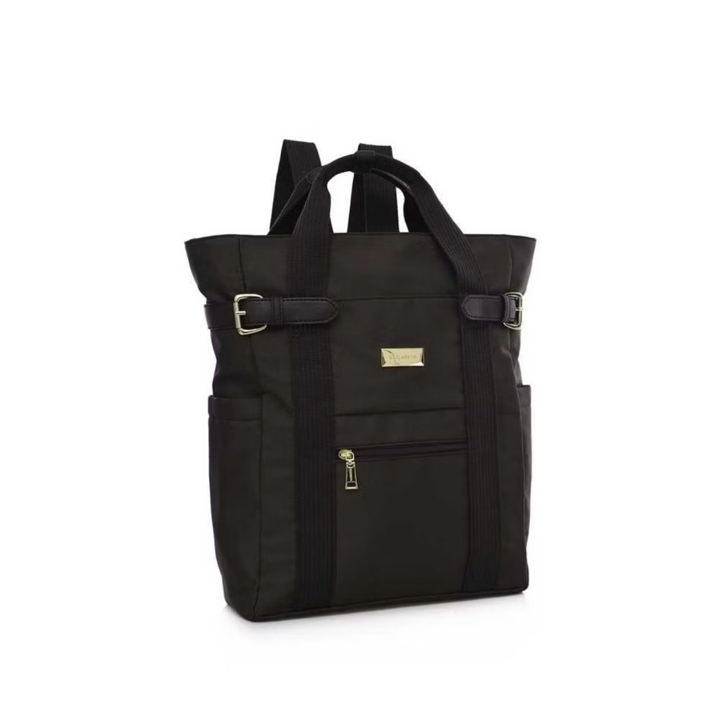 Preloved milik pribadi Tas Elizabeth Backpack Brown Nylon Nilon Viral Lucu Korea Coklat Laptop Toteb