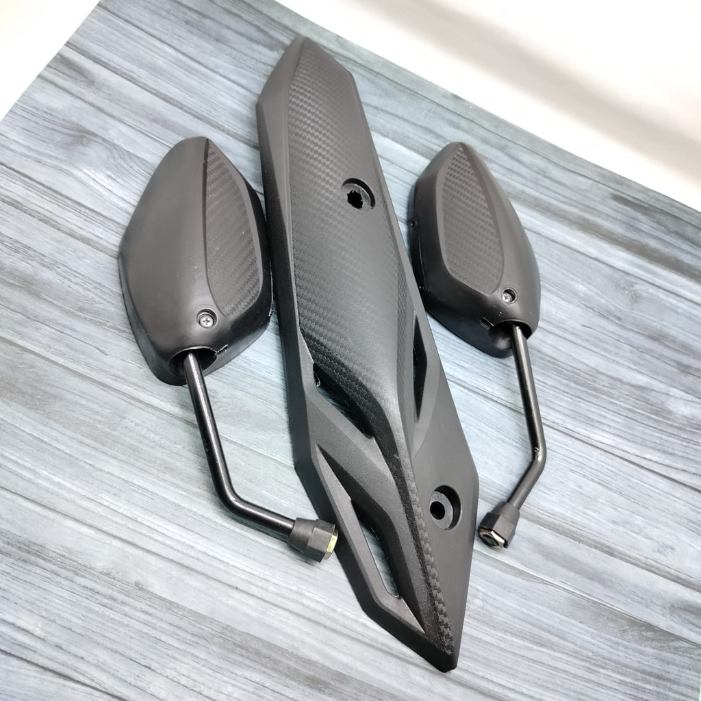 Tutup tameng knalpot beat street beat deluxe+ spion beat hitam standar ORI beat 2020 -2024