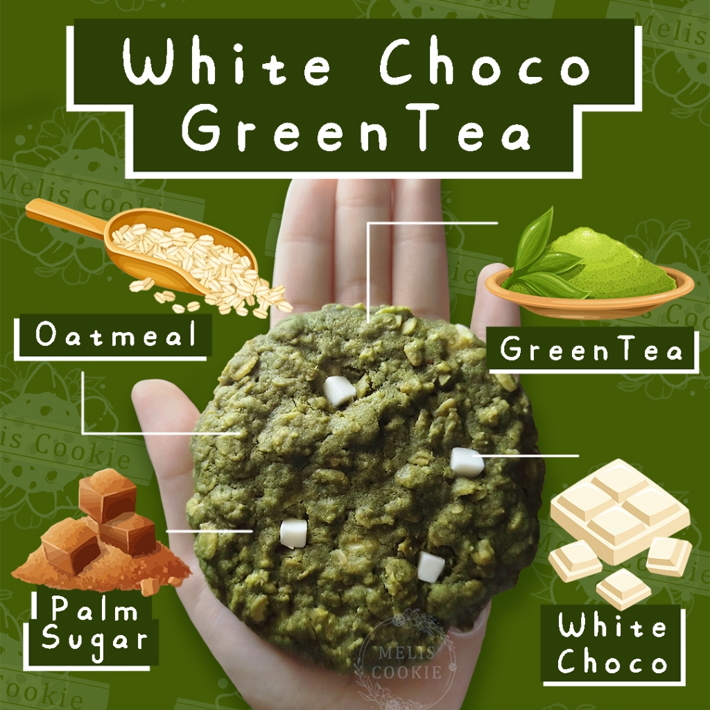 

GREENTEA WHITE CHOCO OATMEAL COOKIE \ WHOLE OAT \ KUKIS GREENTEA SEHAT COKELAT PUTIH