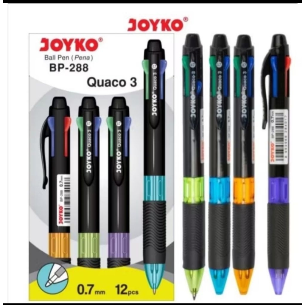 

BALL PEN BP-288 QUACO 3 ( 4 WARNA ) JOYKO