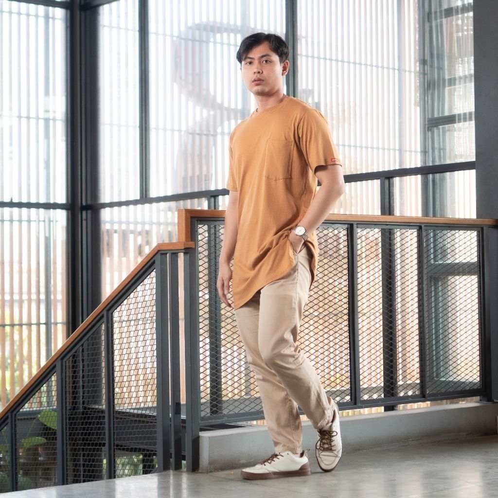 Kaos Gamis Pria Kurta Premium Gamis Polos Baju Koko By Ahad - Coklat