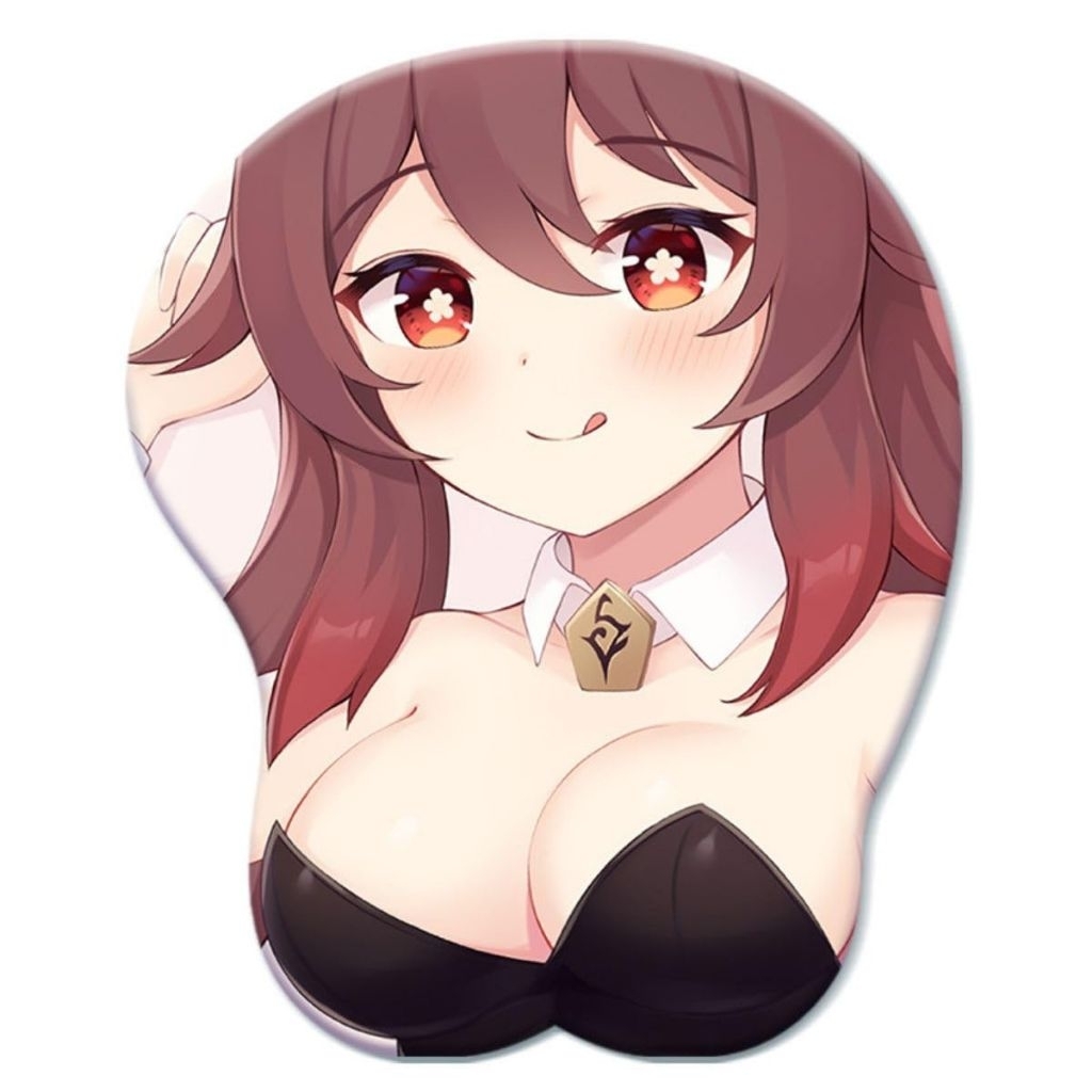 Mousepad Hutao Girl Sexy Genshin Impact Hu Tao Tatakan Mouse Cewe Seksi Pad Bantalan Big Oppai Wrist