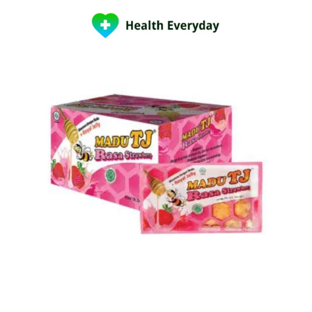 

MADU TJ Rasa Strawberry Kemasan Sachet 12/Box - Mengandung Royal Jelly