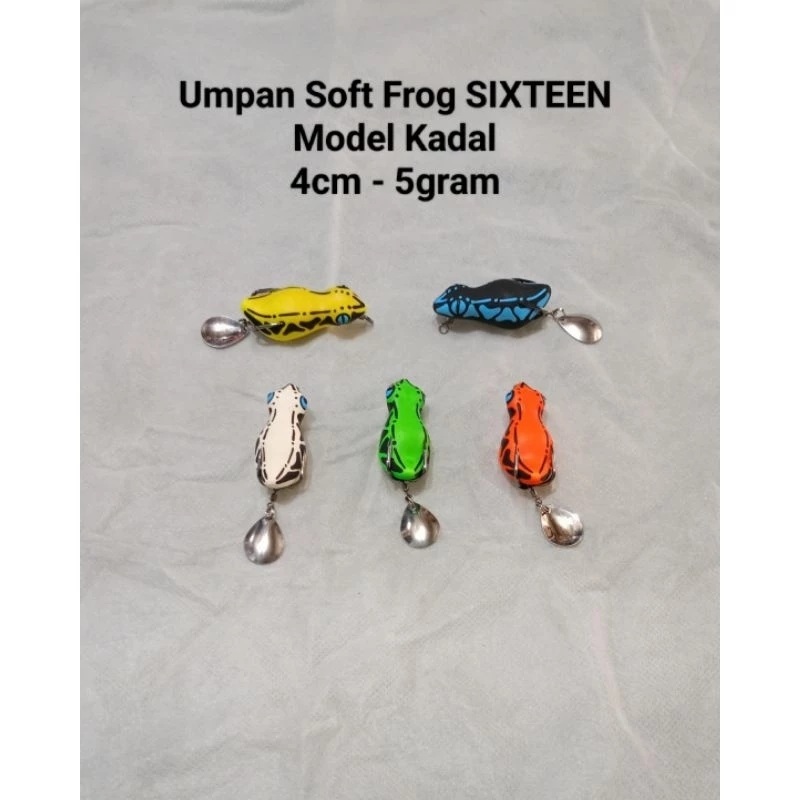 Umpan Soft Frog/Umpan Kodok Karet Hand Made SIXTEEN Model Kadal