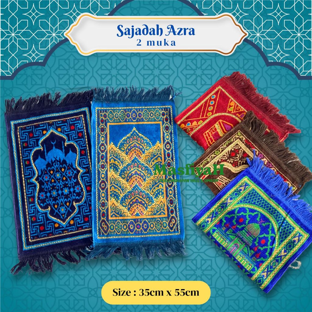 Diskon (1KODI) SAJADAH KEPALA 2 MUKA AZRAA SAJADAH SUJUD SAJADAH TRAVEL SAJADAH MINI SIZE SAJADAH