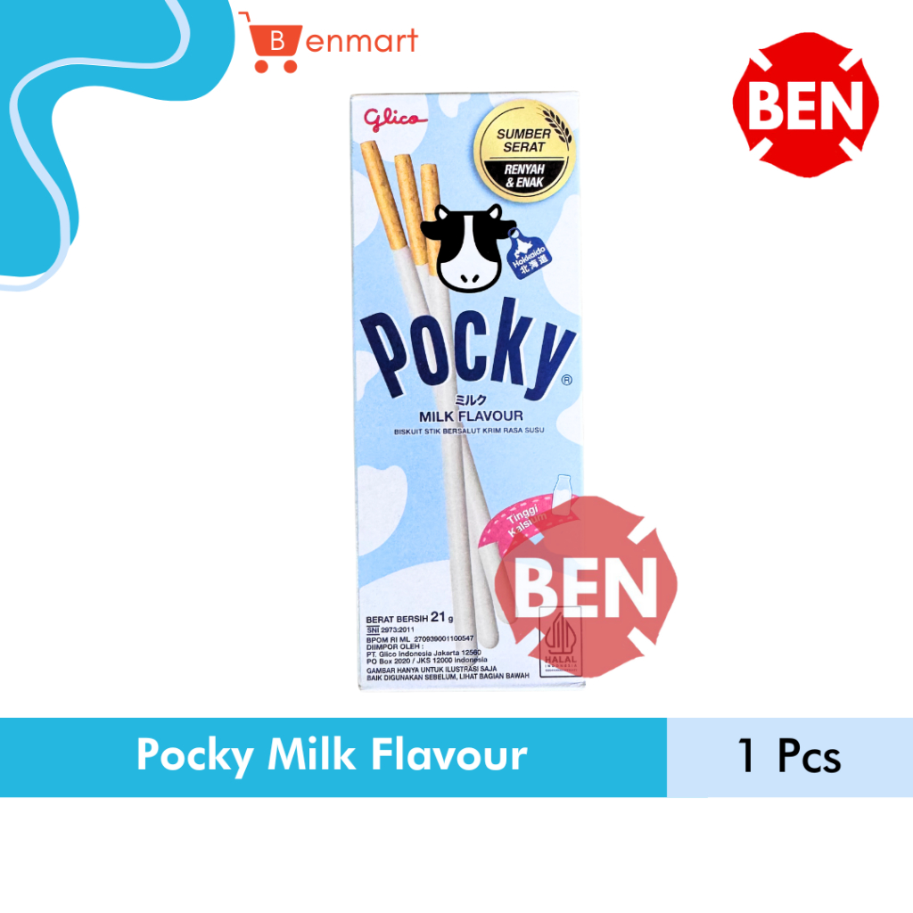 

Pocky Mini MILK FLAVOUR 21g 21gr 21 g gr gram - Glico Biskuit Stick Stik Krim Rasa Susu