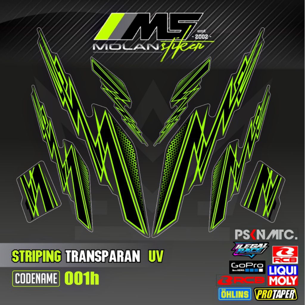 Decal Sticker Striping Variasi Transparan Uv Revo X 110 Revo Fit Fi 110 Revo Fi 110 New Honda Revo X
