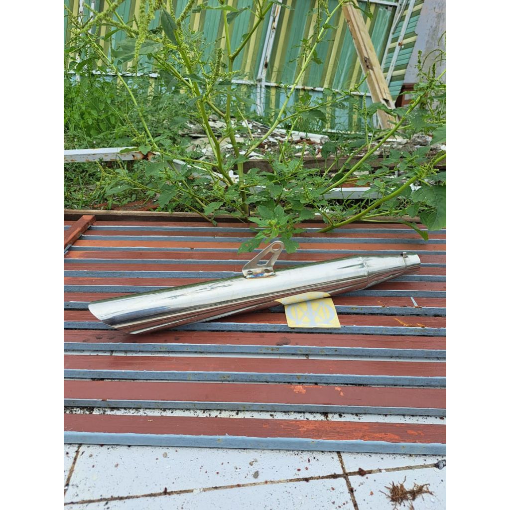 Knalpot Japstyle Motor Custom Bambu Runcing Knalpot Chopper Japstyle Caferacer Bober