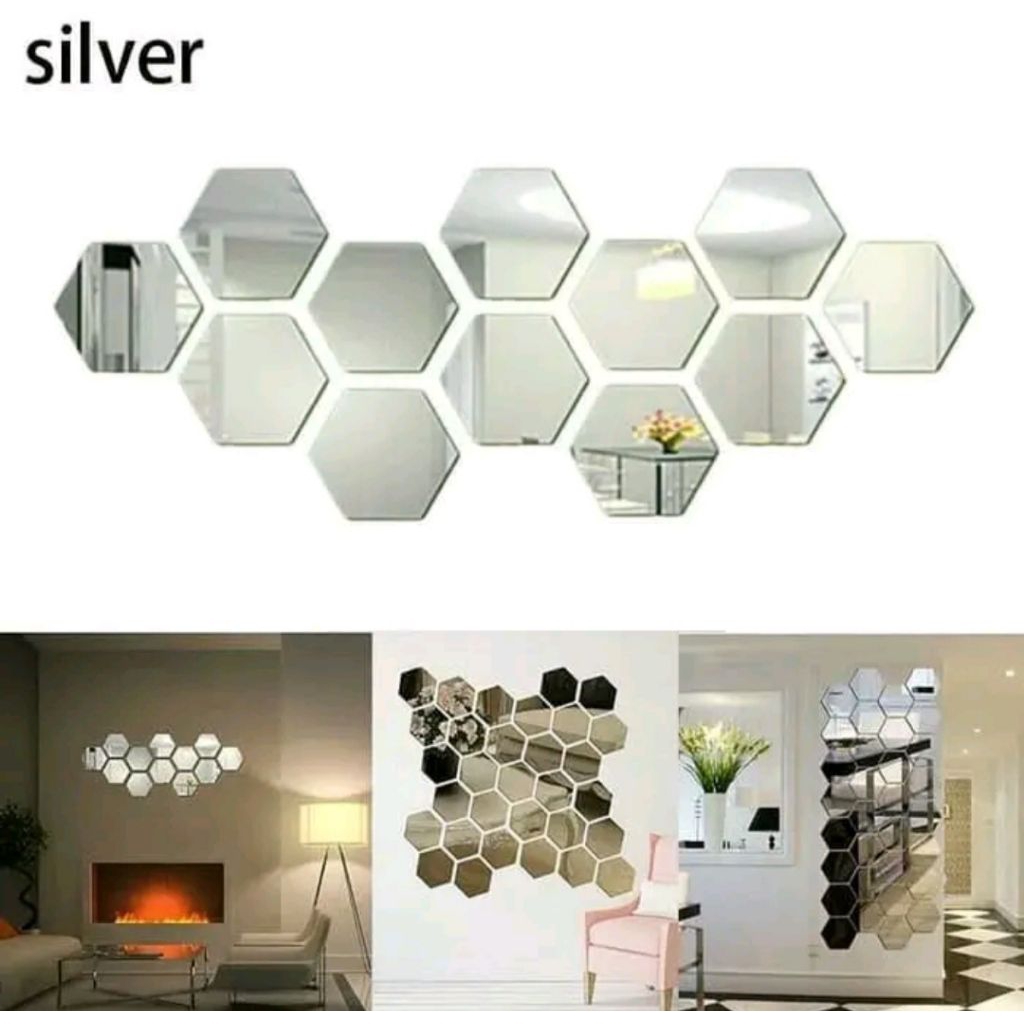 cermin hexagonal aesthetic kaca dinding aesthetic kaca dinding pajangan kaca dinding besar kaca dind