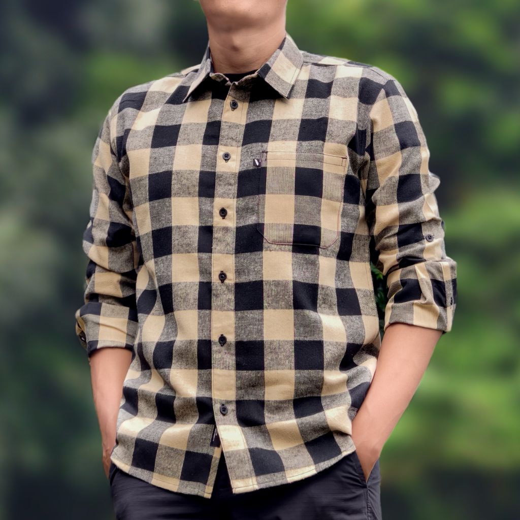 Kemeja Flanel Kotak Kotak Lengan Panjang Outdoor - Vuxor Adventure TRV146